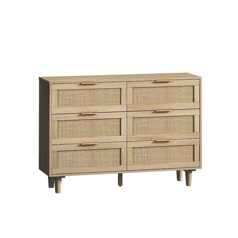 Meuble de rangement en rotin à 6 tiroirs - 43,31L x 15,75l x 29,53H