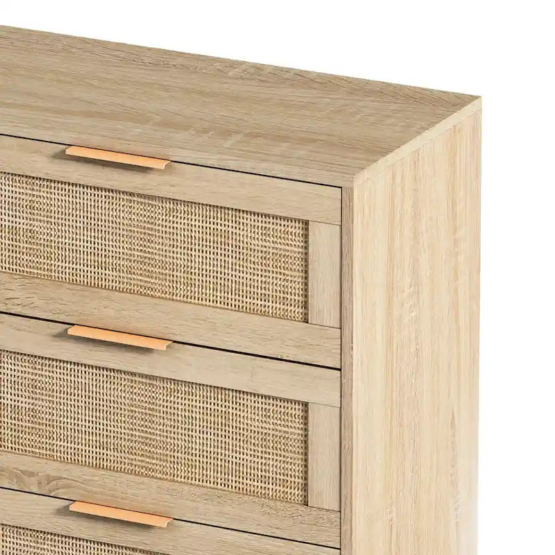 Meuble de rangement en rotin à 6 tiroirs - 43,31L x 15,75l x 29,53H