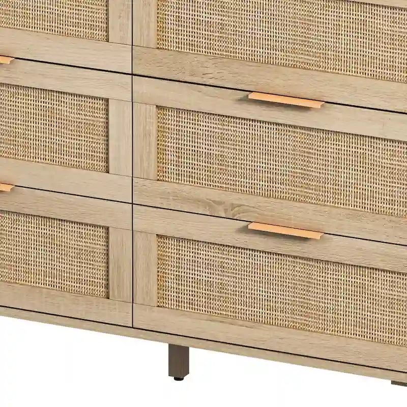 Meuble de rangement en rotin à 6 tiroirs - 43,31L x 15,75l x 29,53H