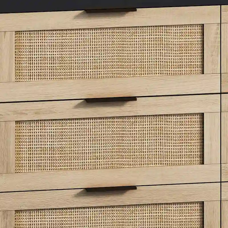 Meuble de rangement en rotin à 6 tiroirs - 43,31L x 15,75l x 29,53H