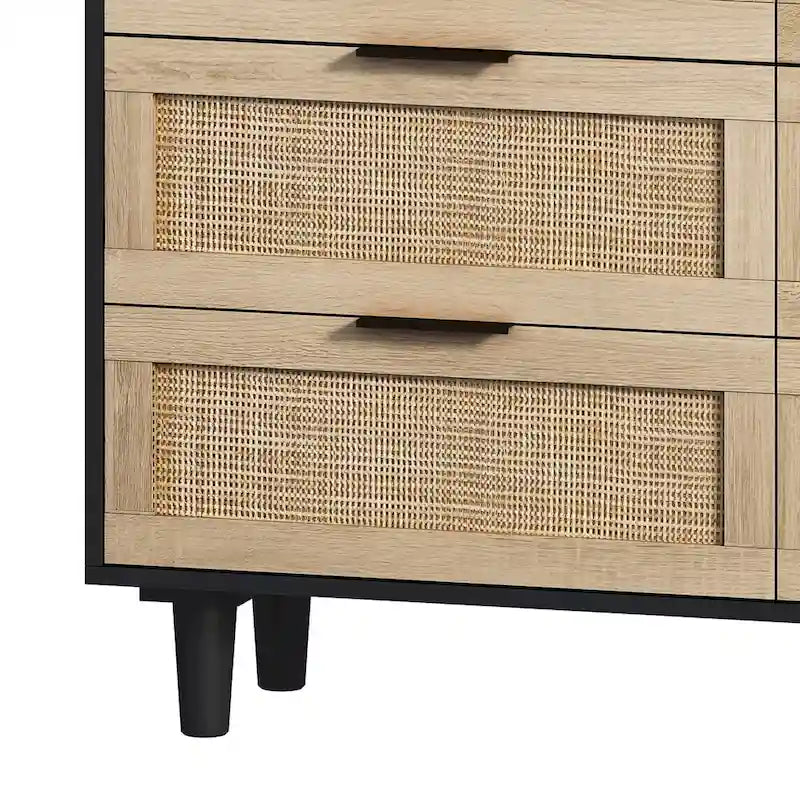 Meuble de rangement en rotin à 6 tiroirs - 43,31L x 15,75l x 29,53H