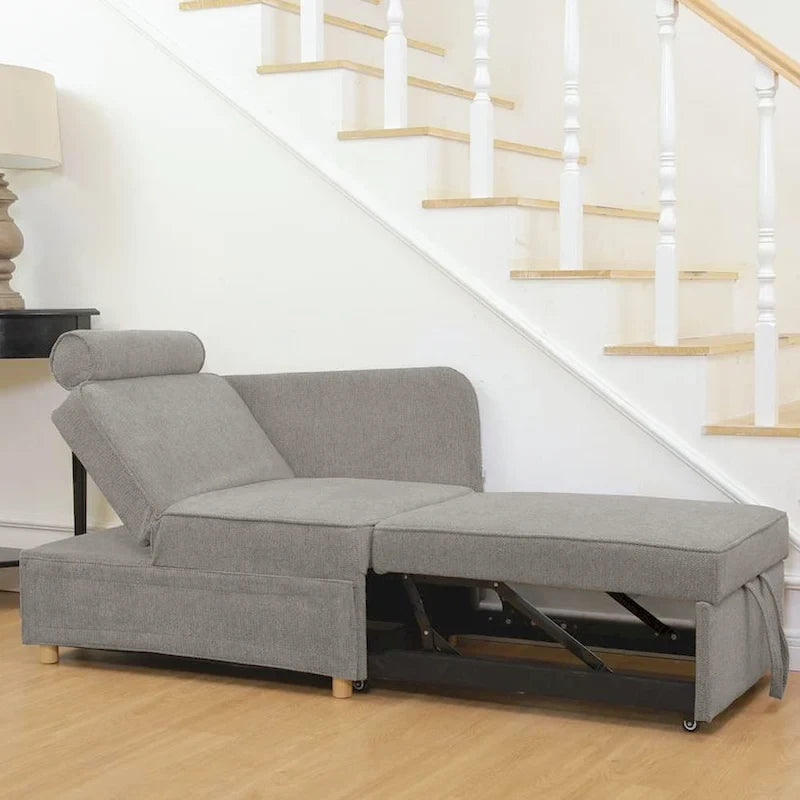 Canapé pliant multifonction 4 en 1 avec lit pliant, futon simple et 2 coussins décoratifs