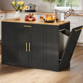 Chariot de cuisine roulant portable de 53 pouces, îlot de cuisine mobile